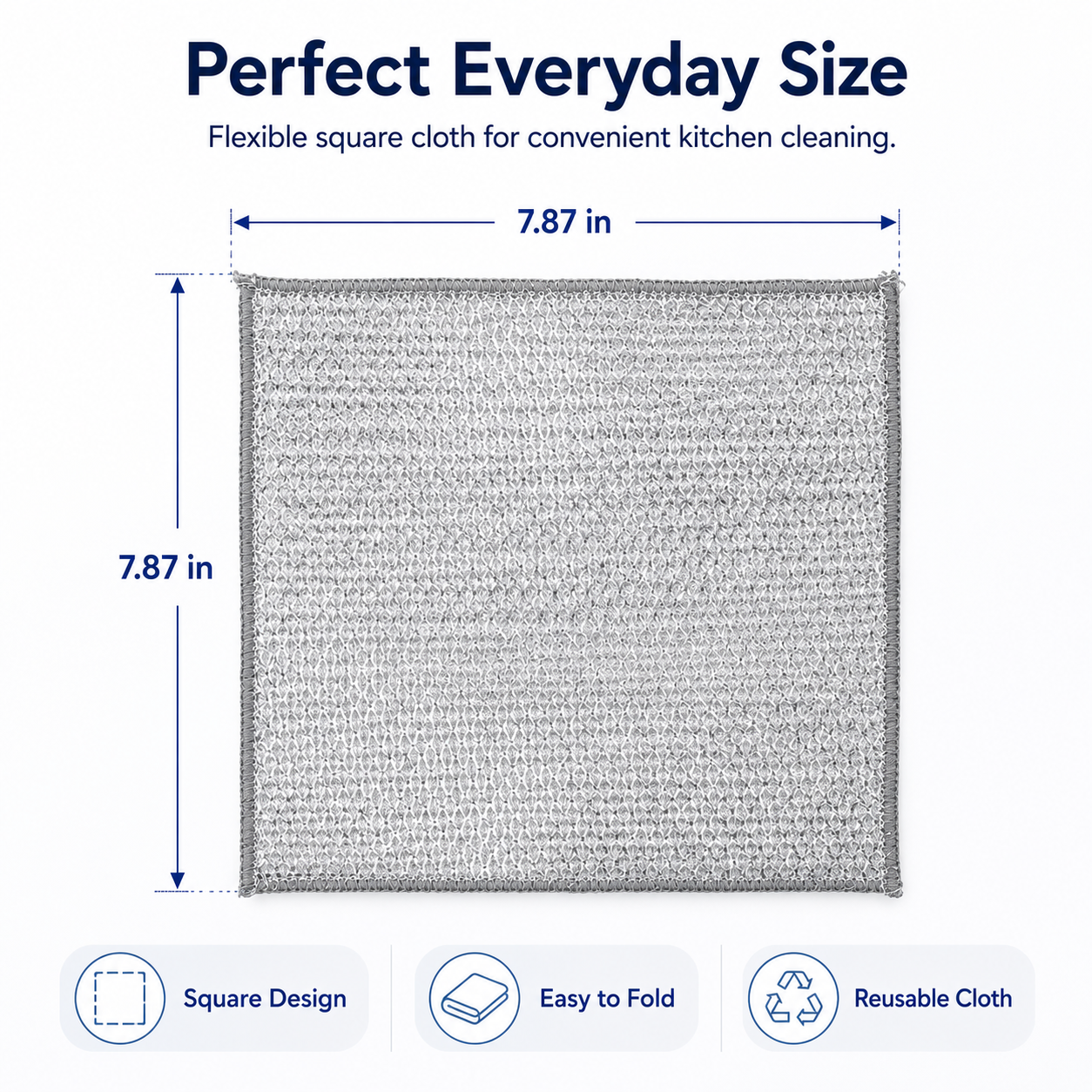 10 Counts Dishwashing Rags,Multipurpose Non-Scratch Wire Dishcloths for Wet and Dry Use, Reusable Wire Cleaning Cloths for Kitchen, Sinks, and Pans Silver Removable, Washable & More