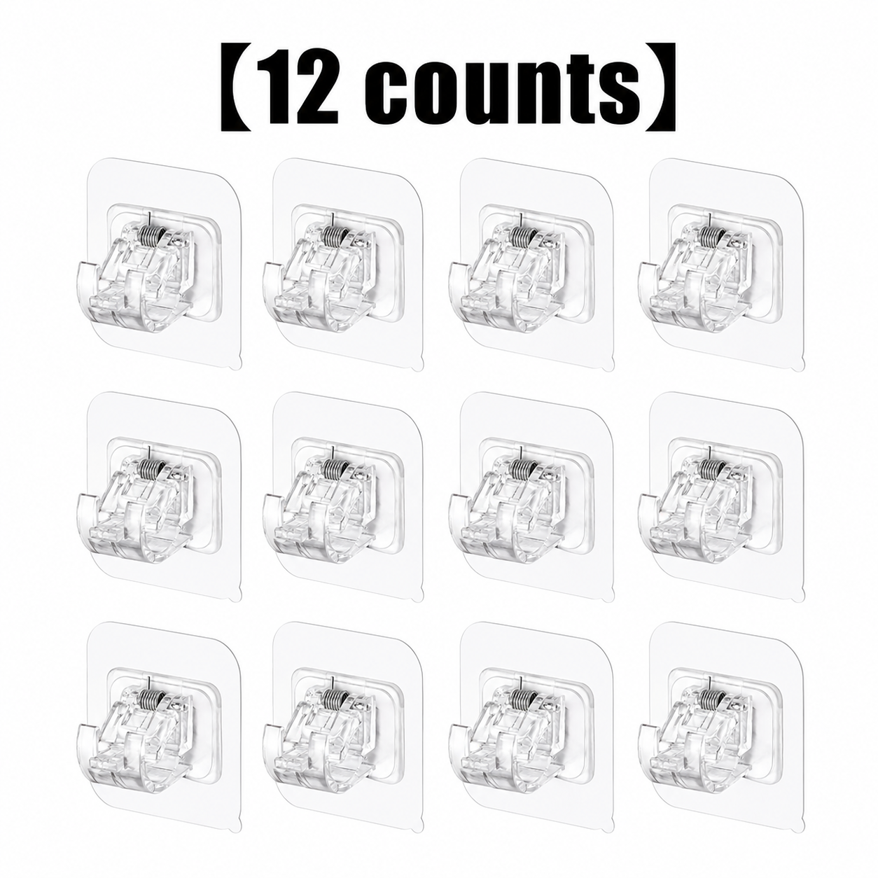 A set of 8PCS Curtain Rod Brackets with Clips,Transparent Drapery Hooks,Rod Hanging,Adjustable Rods Holder,Multipurposefor Curtain Rod Hooks for Livingroom Bathroom Kitchen Bedroom Toilet Apartment