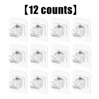 A set of 8PCS Curtain Rod Brackets with Clips,Transparent Drapery Hooks,Rod Hanging,Adjustable Rods Holder,Multipurposefor Curtain Rod Hooks for Livingroom Bathroom Kitchen Bedroom Toilet Apartment