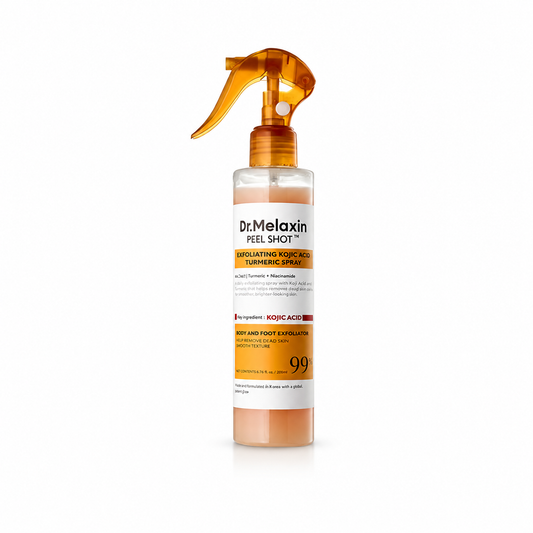 Peel Shot Keratin Care Kojic Acid Turmeric Spray 200ml Pore Clearing Exfoliating Formula Skin Repair Scrub