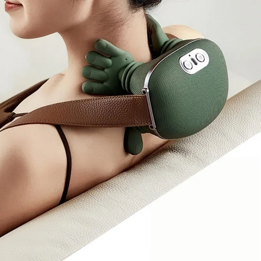 Bionic hand heating massage device, used for deep tissue pain relief, wireless portable electric finger pressure 4D kneading massage, simulates human hand, suitable for neck/shoulder/leg massage, ideal for home massage, Usb rechargeable massagers