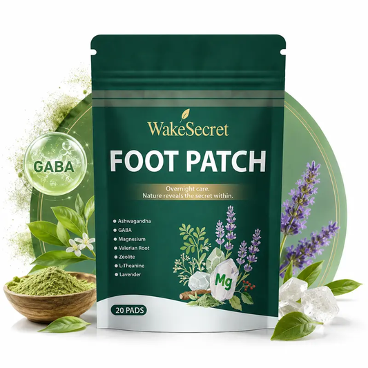 WakeSecret Natural Foot Patch – Promote Relaxation, De-Stress & Sleep Support | Overnight Herbal Foot Detox Patch with Warming Care to Soothe, Refresh & Rebalance Feet – Ashwagandha, Lavender, Magnesium, GABA, Valerian Root
