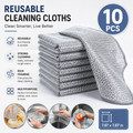 10 Counts Dishwashing Rags，Multipurpose Non-Scratch Wire Dishcloths for Wet and Dry Use, Reusable Wire Cleaning Cloths for Kitchen, Sinks, and Pans Silver Removable, Washable & More