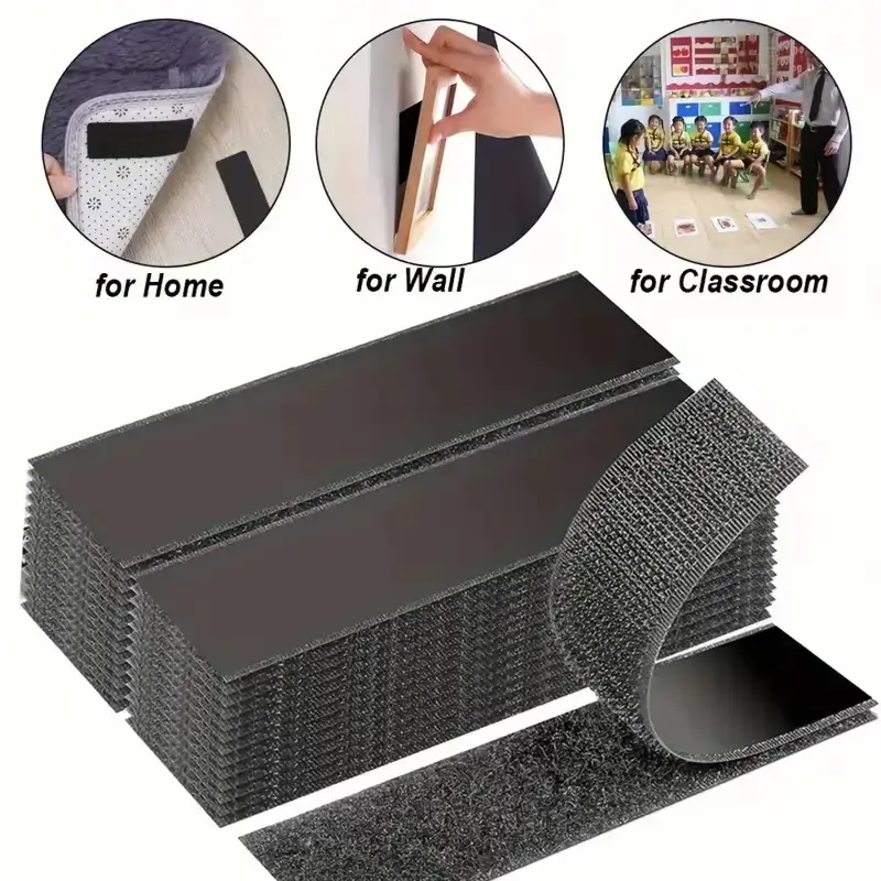 Heavy Duty Waterproof Self-Adhesive Double Sided Hook and Loop Strips, Reusable Mounting Tape for Wall Hanging Picture Frames, Frame Wall Decor, Cable Organizer (Home & Office Use),campingessentials,outdoorfurnitureset,campinggear