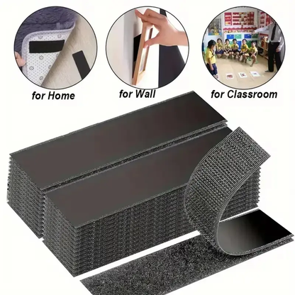 Heavy Duty Waterproof Self-Adhesive Double Sided Hook and Loop Strips, Reusable Mounting Tape for Wall Hanging Picture Frames, Frame Wall Decor, Cable Organizer (Home & Office Use),campingessentials,outdoorfurnitureset,campinggear