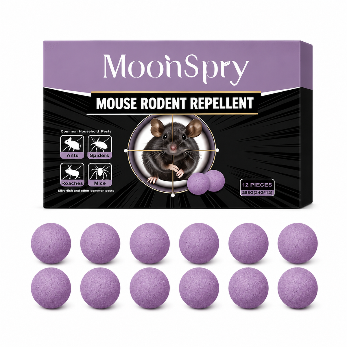 12-Pack Rodent Repellent Balls for Home Kitchen Effective Pest Control Solution
