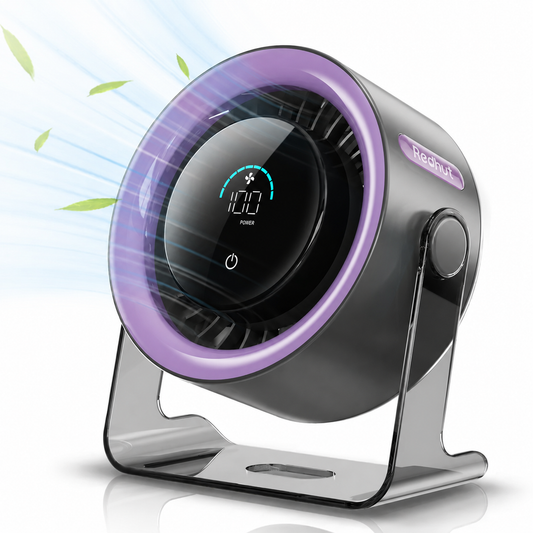 2026 Desk Fan with LED Display USB Powered Portable 100 Speeds 120° Tilt Quiet Long Battery Life Oscillating Table Fan for Bedroom Office Home Camping