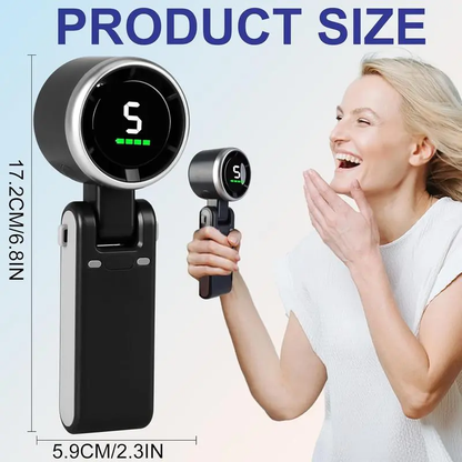Portable Handheld Turbo Fan, 5 Gear Wind,4000mAh Battery Operated, Up to 10 Working Hours, 3 IN 1 Hand Fan Rechargeable with Air Turbo Tech Cooling Fan for Outdoor Activities, Travel, Working fathersdaygift