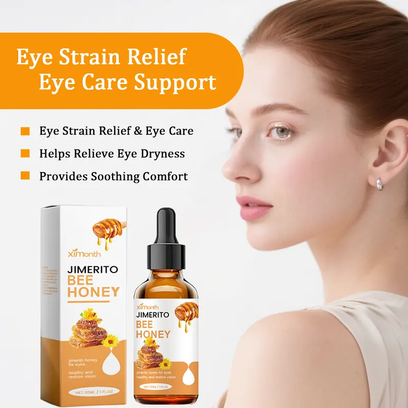 Ximonth Jimerito Honey For Eyes, Refreshing, Moisturizing And Soothing Eye Drops For Dry And Astringent Eyes