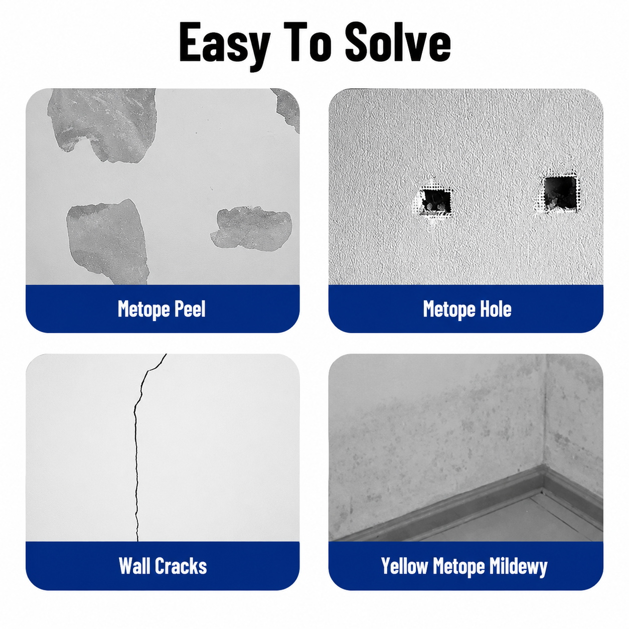 Drywall Patch Repair Kit – 250g Fast-Drying Mending Compound + Multi-Purpose Concrete Sealant + Waterproof Caulking Tools for Cracks, Holes & Leaks