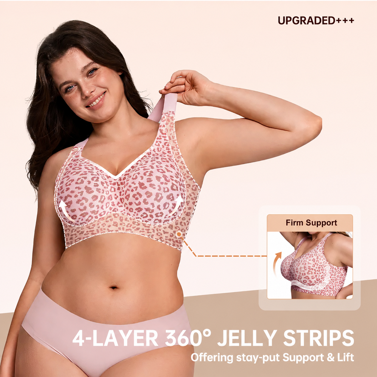 Women Jelly Bras Wirefree Full Coverage No Underwire Everyday Bras Comfortable Wireless Padded Tshirt Bra