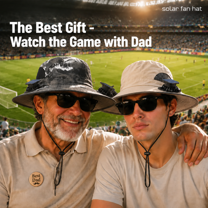 New Solar-Powered Outdoor Cooling Fan Hat — Sun Protection Hat with Solar Fan | Dual-Power Rechargeable Fan | Outdoor Water-Resistant Fan | Ideal for Sporting Events | Unisex Design