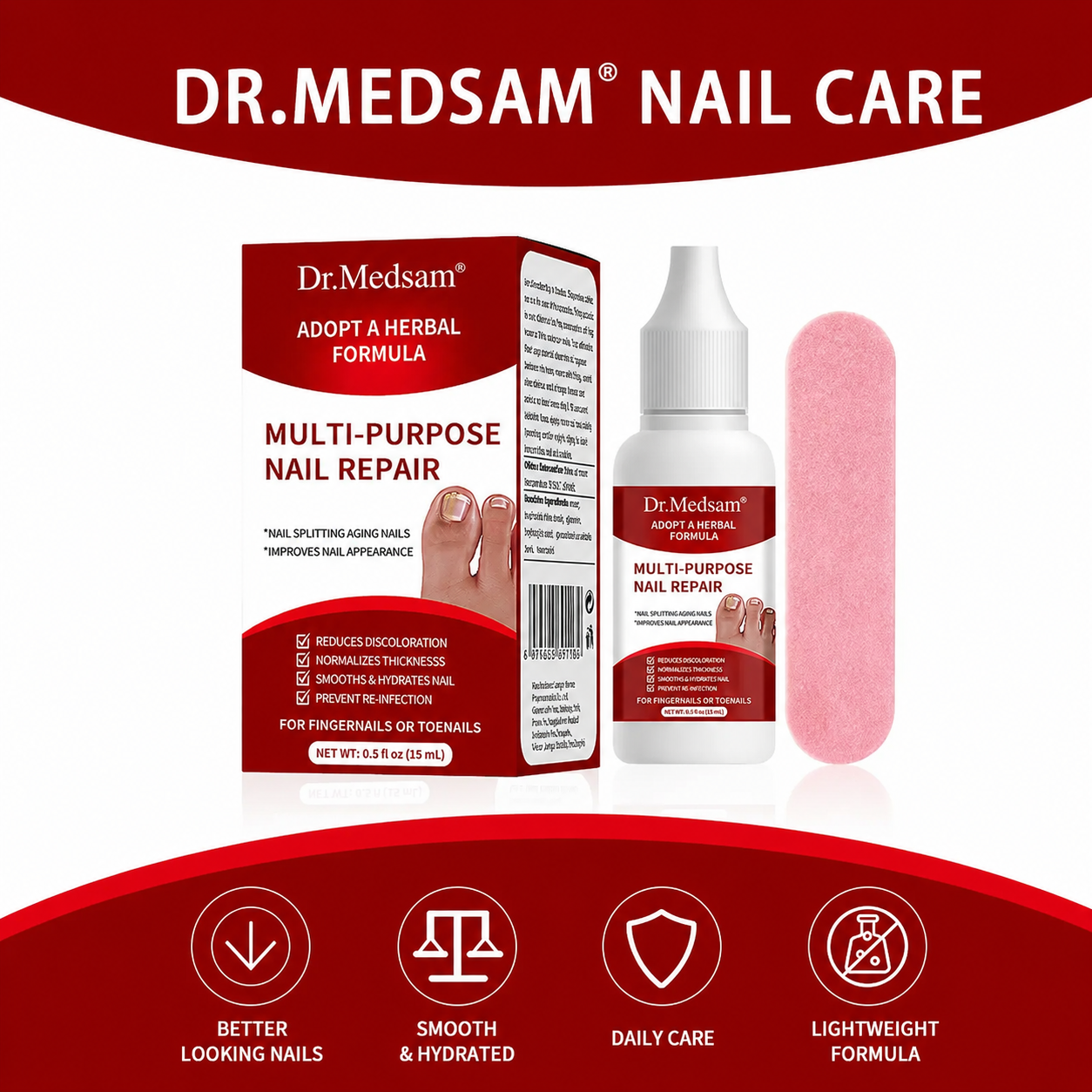 Extra Strength Toenail Fungus Treatment, Antifungal Solution for Toenails & Fingernails, Triple Action Formula to Remove Fungus, Repair Damaged Nails, 0.5 Fl Oz Healing Natural Therapeutic Nail Care