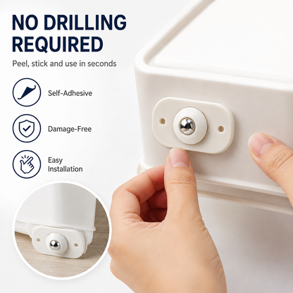 8 Counts Self Adhesive Mini Caster Wheels，360 Degree Rotation,durable,Strong Load Low Noise Self Caster Wheels