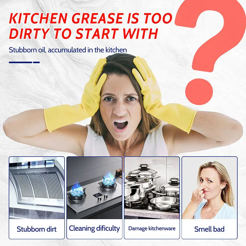 500ml Kitchen Spray Cleaner & Degreaser - Antibacterial Lemon Scented Quick Grease Removal No Residue Not Harmful to Hands 99.9% Sterilization Household Home Cleaning Products Household Scented