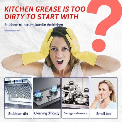 500ml Kitchen Spray Cleaner & Degreaser - Antibacterial Lemon Scented Quick Grease Removal No Residue Not Harmful to Hands 99.9% Sterilization Household Home Cleaning Products Household Scented