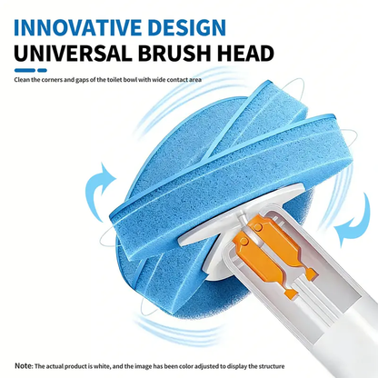 SOPAMI Disposable Toilet Brush Kit - 32 Refill Heads & Holder, Rotating No-Touch Deep Cleaner for Under-Rim & Corner, Bathroom Cleaning Tool for Home, RV