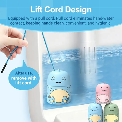 Cute Dinosaur-Shaped Toilet Bowl Cleaner Bottle, Bathroom Toilet Tank Cleaner with Ocean, Jasmine, and Peach Scent,Three bottles can be used for 9 months (Three colors and three bottles) Powerful Cleaning Tablets Household