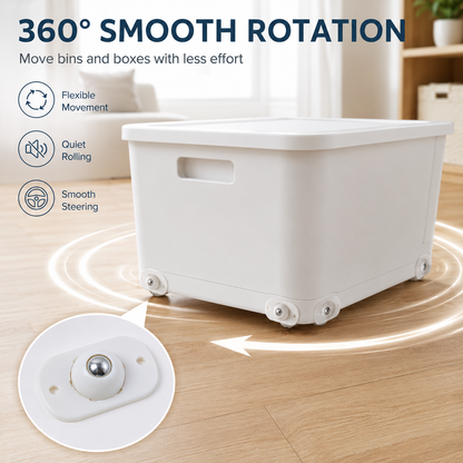 8 Counts Self Adhesive Mini Caster Wheels，360 Degree Rotation,durable,Strong Load Low Noise Self Caster Wheels