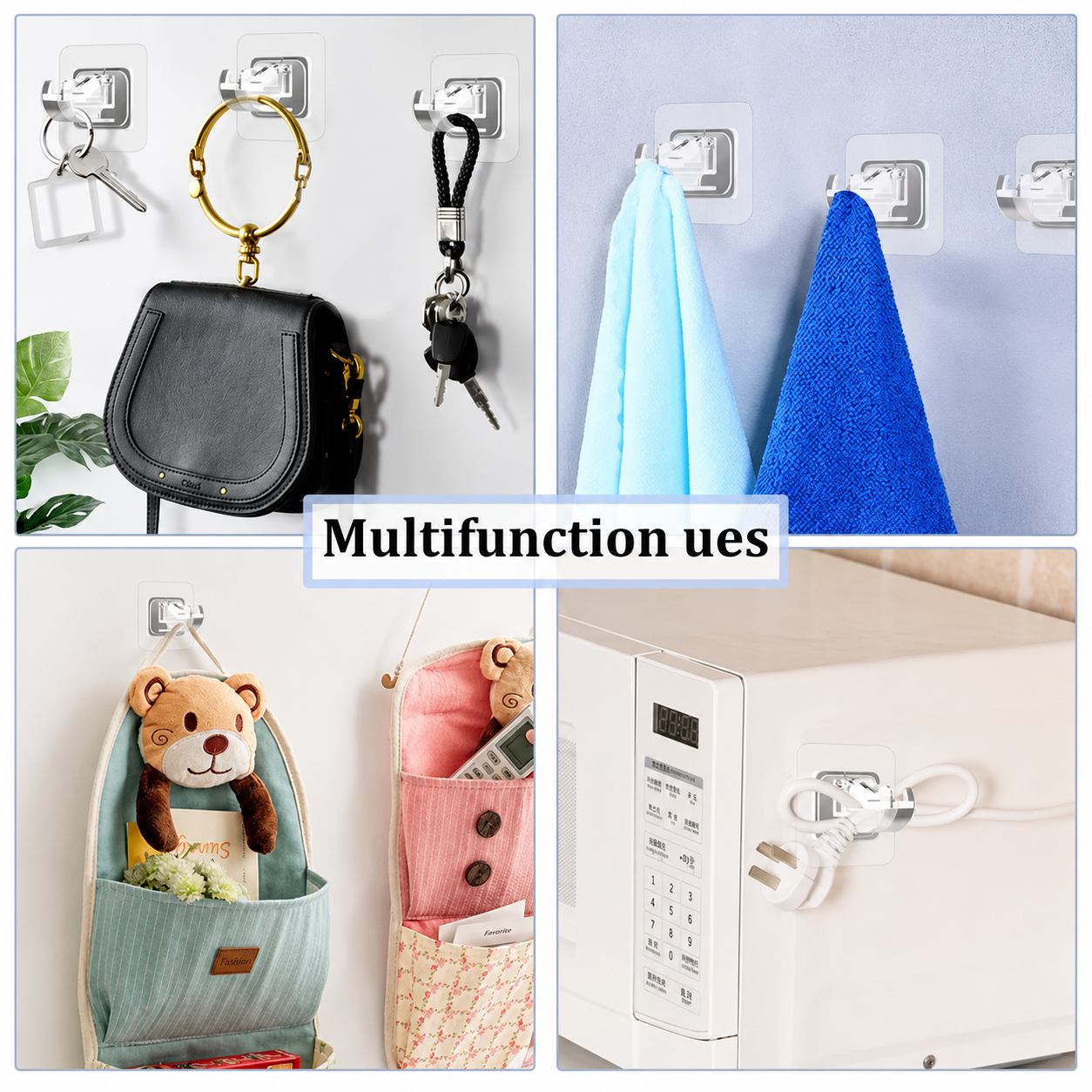 A set of 8PCS Curtain Rod Brackets with Clips,Transparent Drapery Hooks,Rod Hanging,Adjustable Rods Holder,Multipurposefor Curtain Rod Hooks for Livingroom Bathroom Kitchen Bedroom Toilet Apartment