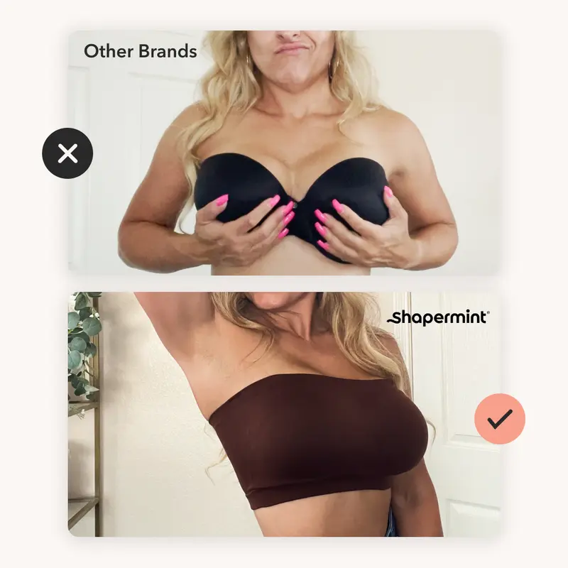 Truekind Convertible Strapless Bandeau Bra with Wireless Comfort, Anti-Slip Grip & Removable Straps Fit Outfits