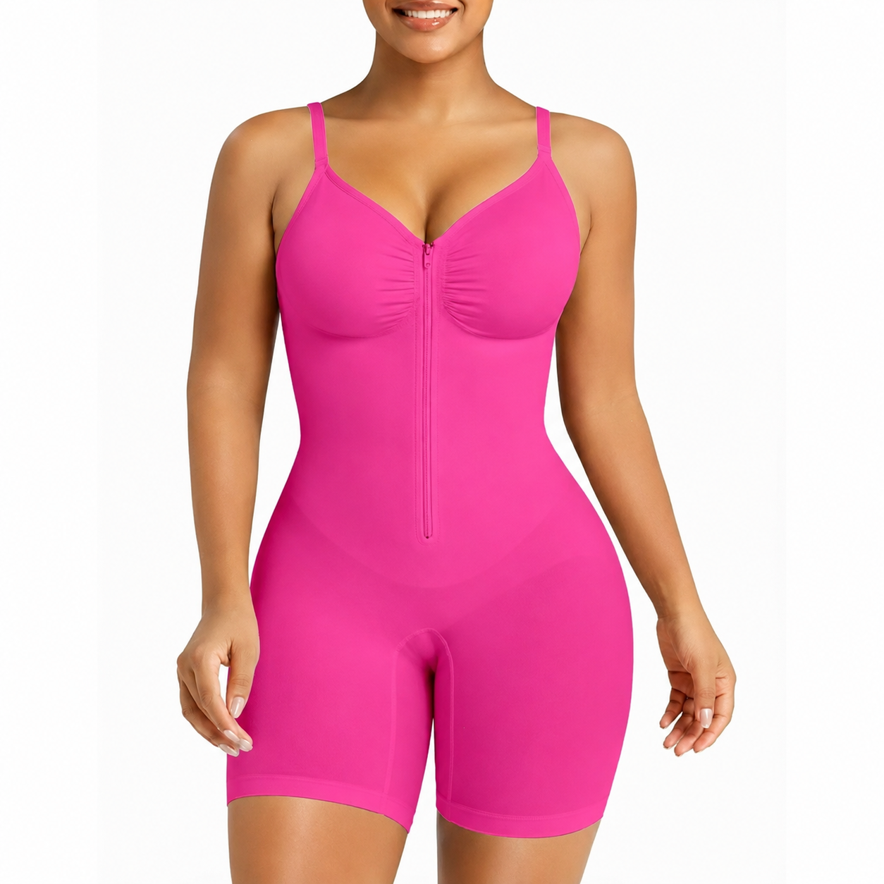 Shapewear for Women Tummy Control Bodysuits Zip-Up Comfort Ultra Stretch Fabric Customizable Fit Breathable Mesh Design Comfortable Fit