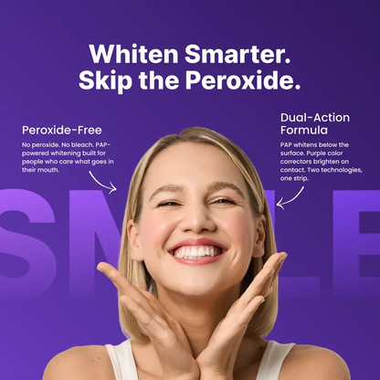 Teeth Whitening Strips – Peroxide-Free 30-Minute Whitening Kit, 14 Strips, Vegan Easy Peel-Off Formula