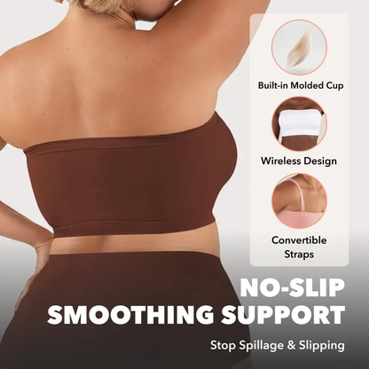 Truekind Convertible Strapless Bandeau Bra with Wireless Comfort, Anti-Slip Grip & Removable Straps Fit Outfits