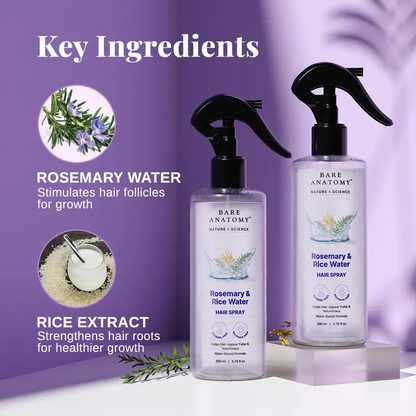 Nature x Science Rosemary Water with Rice Water |100% Natural Extract | Soft & Smooth Hair Non-Greasy & Fast Absorbing | 200 ml