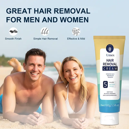 Pain-Free Hair Removal Cream for Sensitive Skin-Gentle Body Care Hypoallergenic Formula with Aloe Vera& Licorice-Derived – Gentle & Fast-Acting Depilatory Cream with Light Fresh Scent, Suitable for Men & Women
