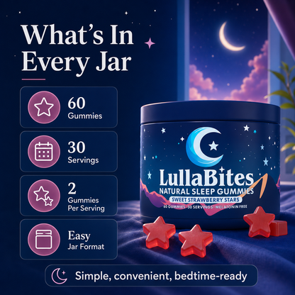 Natural Sleep Gummies – Sweet Strawberry Stars, Melatonin-Free, 60 Gummies / 30 Servings
