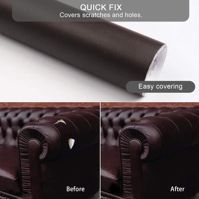 20*54 Inch Self-Adhesive Leather Sticker Patch Cuttable Sofa Repair,PVC Leatherette Waterproof Upholstery Fabric,Leather Stickers Self Adhesiveleather Repair Patch,for Car Seat, Couch, Chair