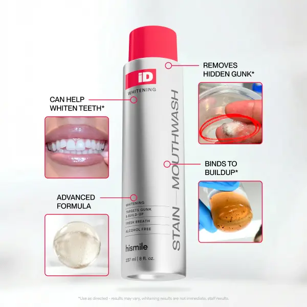 Stain Whitening Mouthwash for White Teeth, Freshens Breath with Essential Oils 237ml