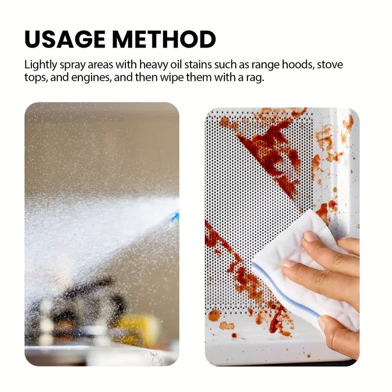 500ml Kitchen Spray Cleaner & Degreaser - Antibacterial Lemon Scented Quick Grease Removal No Residue Not Harmful to Hands 99.9% Sterilization Household Home Cleaning Products Household Scented