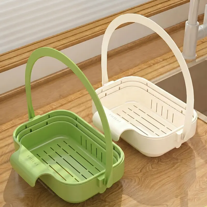 AA Foldable Hanging Kitchen Sink Drain Basket, Stainless Steel Kitchen Accessories - Hands-Free Hygienic Design, High-Efficiency Anti-Clog System, Tool-Free Installation, Slim Space-Saving, Easy-Clean, Low-Maintenance Strainer Kitchenware