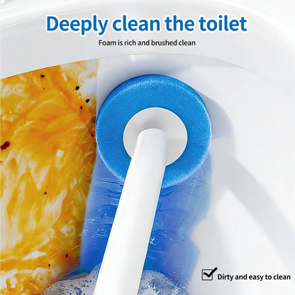 SOPAMI Disposable Toilet Brush Kit - 32 Refill Heads & Holder, Rotating No-Touch Deep Cleaner for Under-Rim & Corner, Bathroom Cleaning Tool for Home, RV