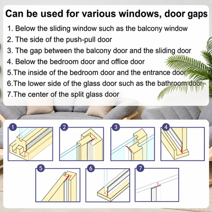 16.4Ft Door Weather Stripping, (1.38in Width) Weather Stripping Door Draft Stopper Adhesive Seal Strip Anti Draft Insulation Tape for Doors Windows and Shower Doors