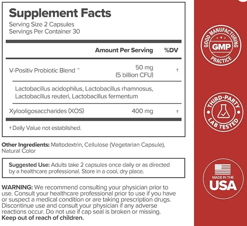 Women’s Vaginal Probiotic Capsules – pH Balance & Odor Support, 60 Vegan Capsules
