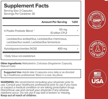 Women’s Vaginal Probiotic Capsules – pH Balance & Odor Support, 60 Vegan Capsules