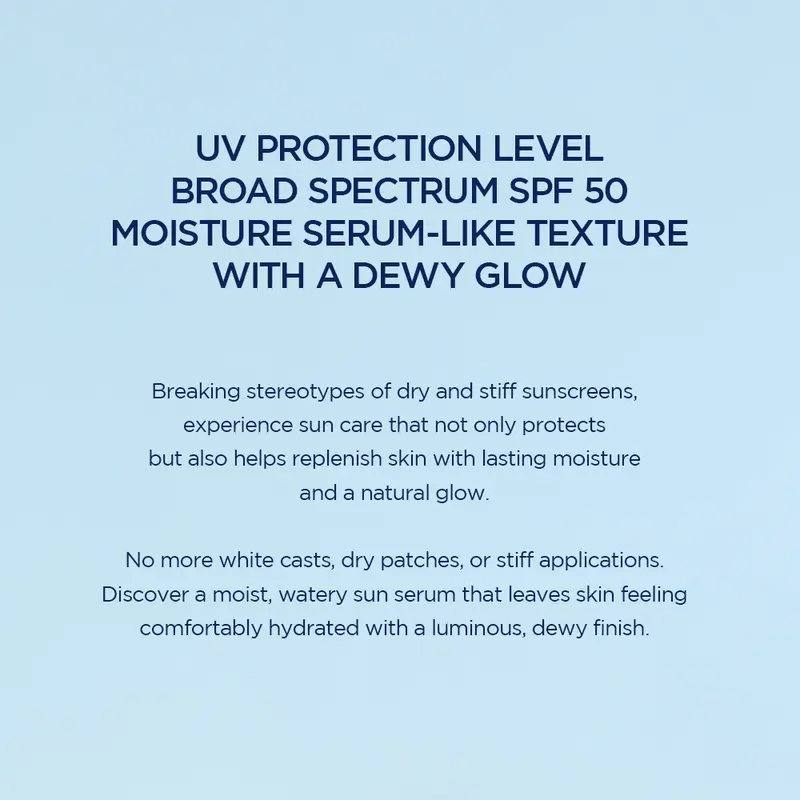 Hyalu-Cica Water-Fit Sun Serum UV 50ml (OTC) - Lightweight Sunscreen for Daily Use, Korean Sunscreen, Watery and Creamy Texture, Sunscreen for Sensitive Skin