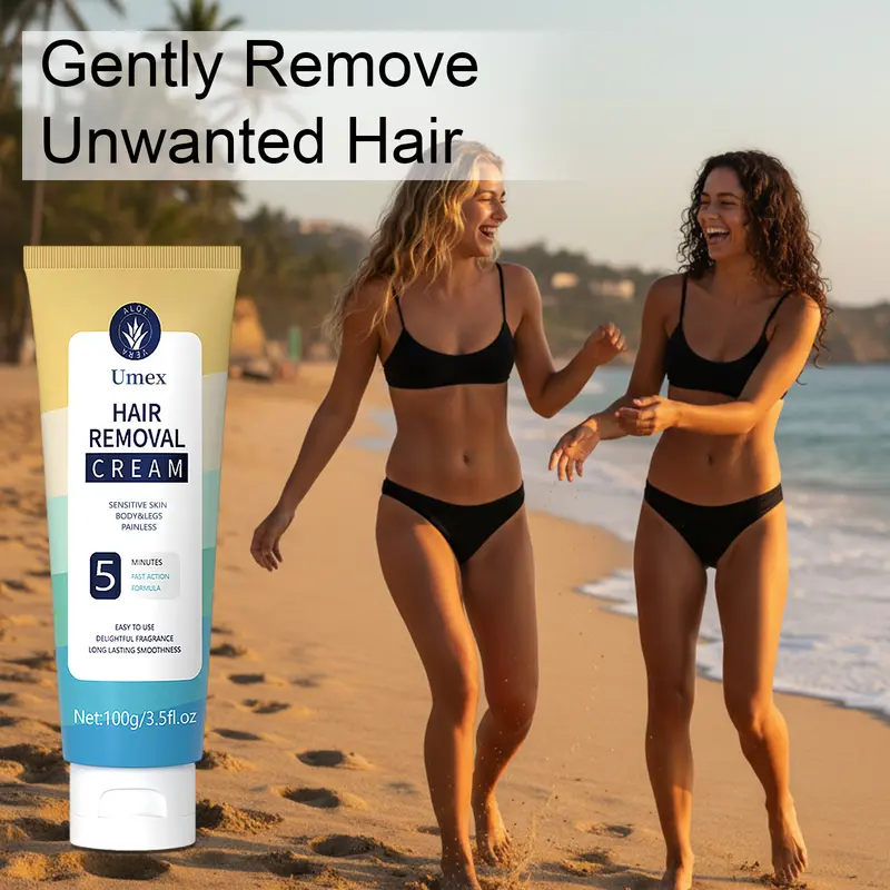 Pain-Free Hair Removal Cream for Sensitive Skin-Gentle Body Care Hypoallergenic Formula with Aloe Vera& Licorice-Derived – Gentle & Fast-Acting Depilatory Cream with Light Fresh Scent, Suitable for Men & Women