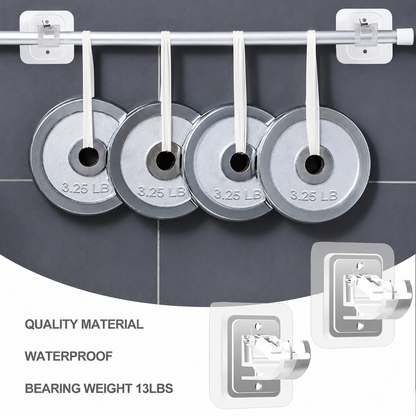 A set of 8PCS Curtain Rod Brackets with Clips,Transparent Drapery Hooks,Rod Hanging,Adjustable Rods Holder,Multipurposefor Curtain Rod Hooks for Livingroom Bathroom Kitchen Bedroom Toilet Apartment