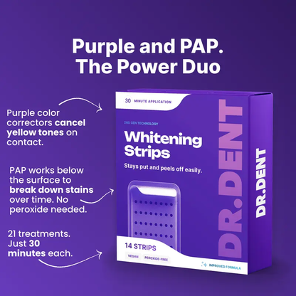 Teeth Whitening Strips – Peroxide-Free 30-Minute Whitening Kit, 14 Strips, Vegan Easy Peel-Off Formula