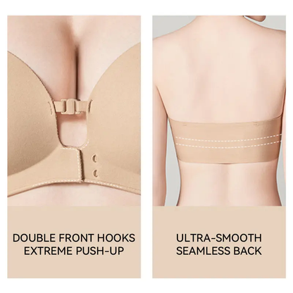 Womens Strapless Front Closure Bra Push Up Lift Bra Padded Add Cup Non Slip Anti-Slip Grip Wireless Supportive Seamless Comfortable Tube Jelly Bra A B C Cup#TikTokShopDealsforYouDays