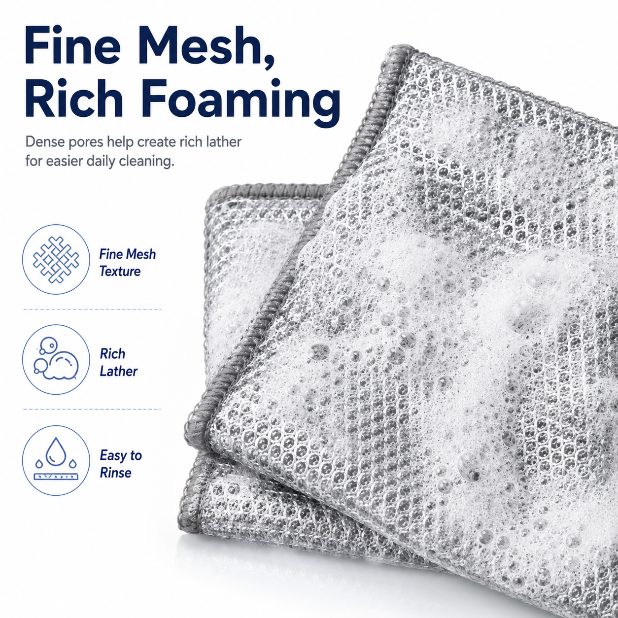 10 Counts Dishwashing Rags，Multipurpose Non-Scratch Wire Dishcloths for Wet and Dry Use, Reusable Wire Cleaning Cloths for Kitchen, Sinks, and Pans Silver Removable, Washable & More
