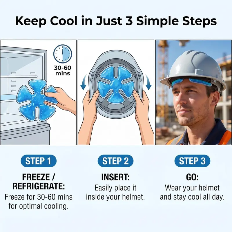 Reusable Cooling Gel Ice Packs, Cold Therapy Inserts For Hard Hats & Sun Hats, Cooling Relief For Construction Workers, Outdoor Activities, Daily Use, Heat Prevention, multi use for summer, perfect gift idea