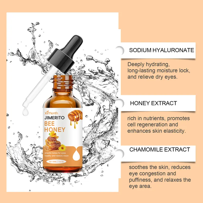 Ximonth Jimerito Honey For Eyes, Refreshing, Moisturizing And Soothing Eye Drops For Dry And Astringent Eyes