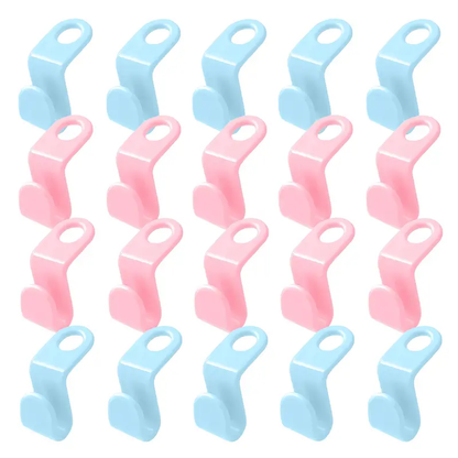 Space Saving Hangers Connector Hooks 20 Counts, High Load-bearing Clothes Hanger Connector Hooks, Hooks for Hangers, Random Colors
