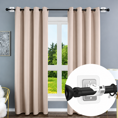 A set of 8PCS Curtain Rod Brackets with Clips,Transparent Drapery Hooks,Rod Hanging,Adjustable Rods Holder,Multipurposefor Curtain Rod Hooks for Livingroom Bathroom Kitchen Bedroom Toilet Apartment