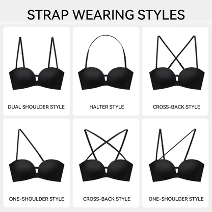 Womens Strapless Front Closure Bra Push Up Lift Bra Padded Add Cup Non Slip Anti-Slip Grip Wireless Supportive Seamless Comfortable Tube Jelly Bra A B C Cup#TikTokShopDealsforYouDays